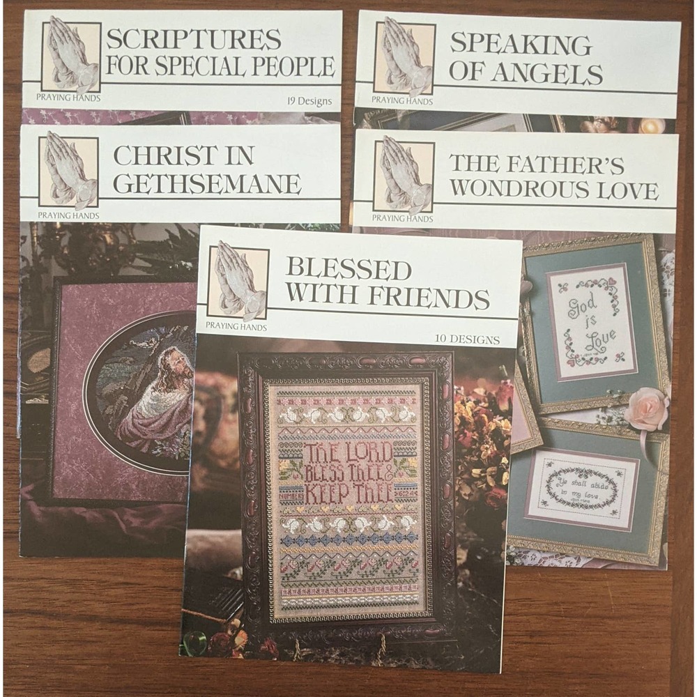 5 Praying Hands Cross Stitch Pattern Booklets